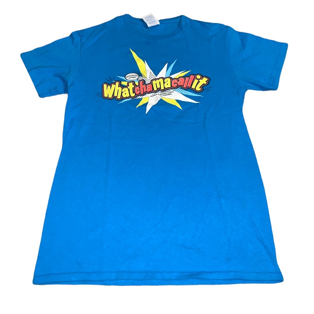 Vintage Whatchamacallit Blue Hershey’s Promotional Shirt Candy Snack